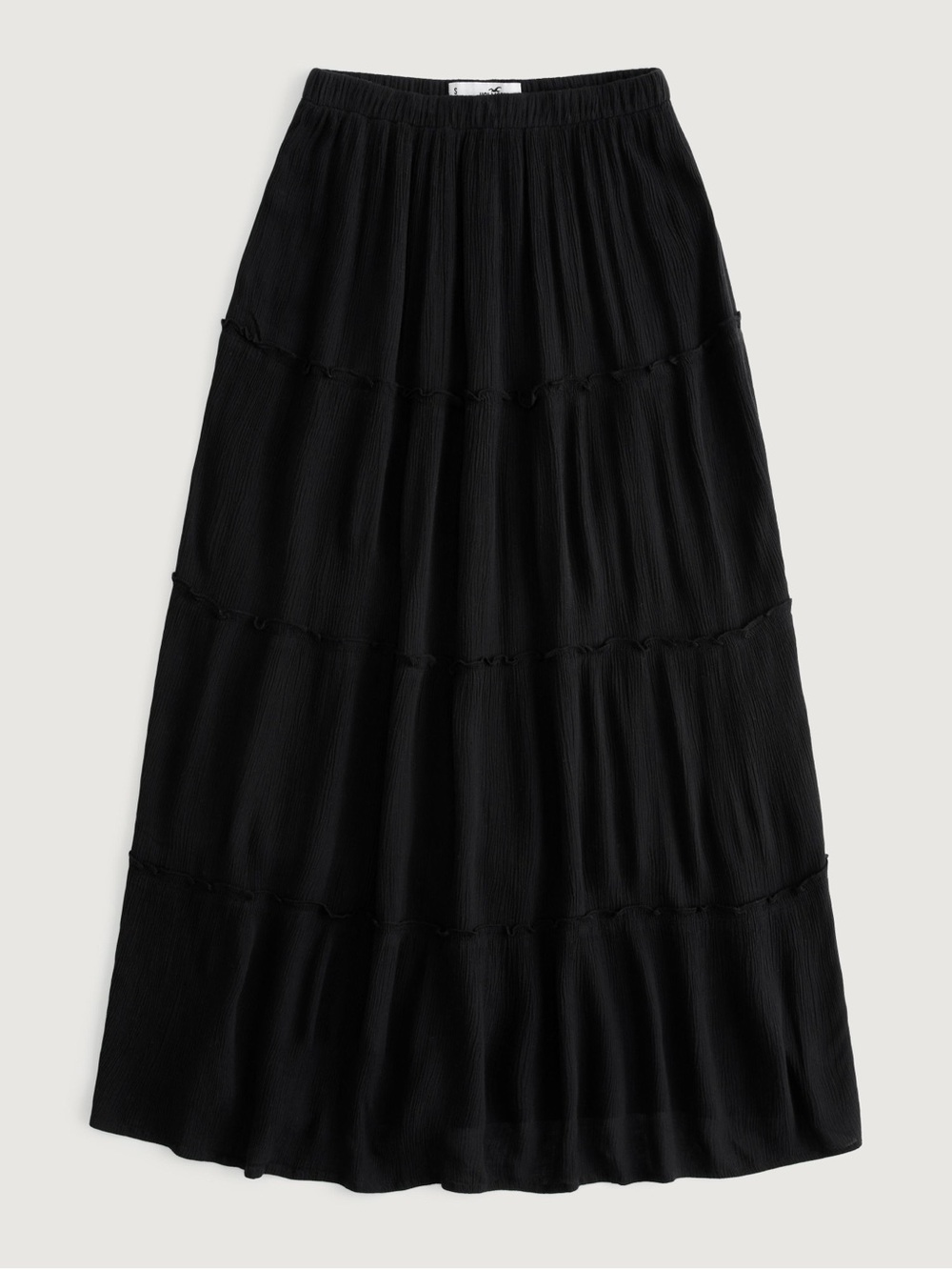 HOLLISTER Black Tiered Maxi Skirt Whimsical Y2k 2000s Western Boho - Picture 2 of 6